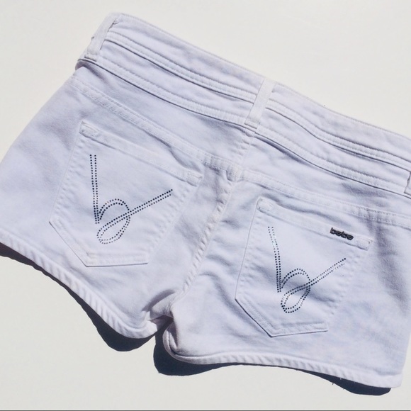 Bebe white denim shorts - Picture 2 of 8